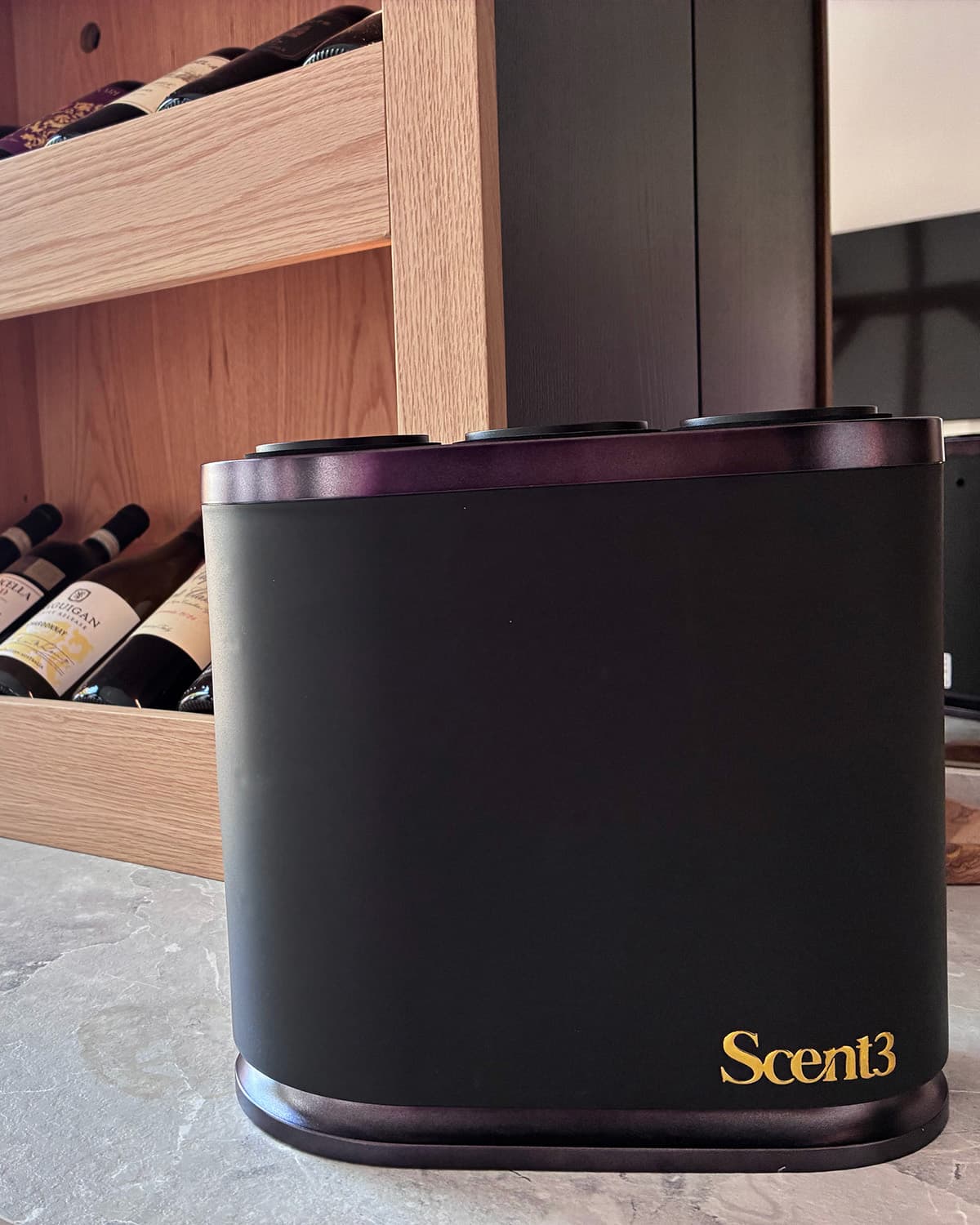 The Scent3 diffuser styled in a home setting